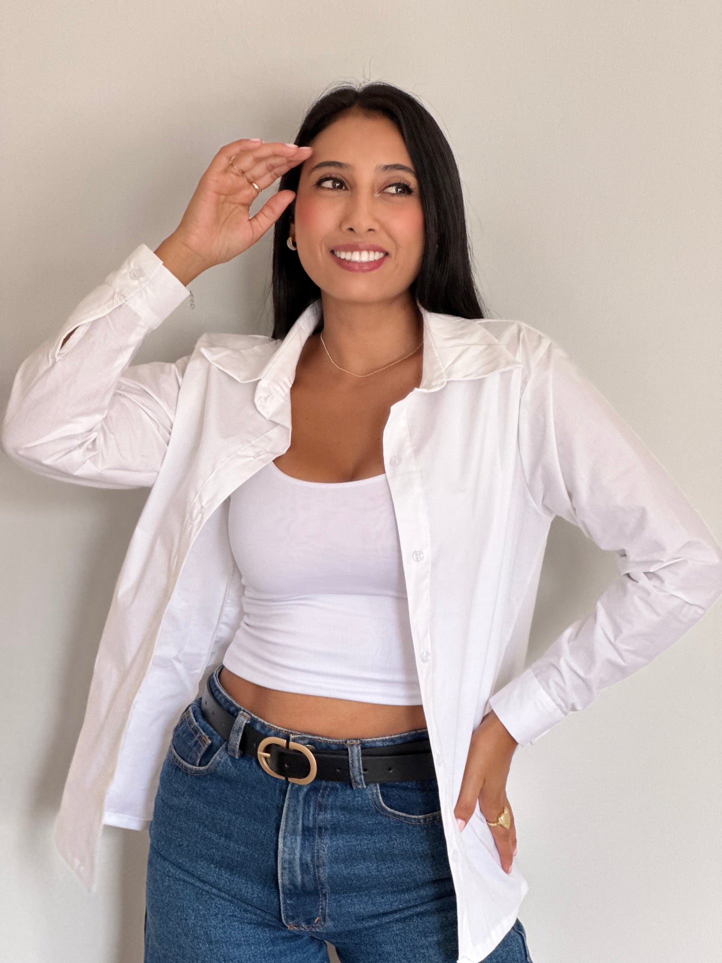 CAMISERA POPELINA LARGA MANGA LARGA