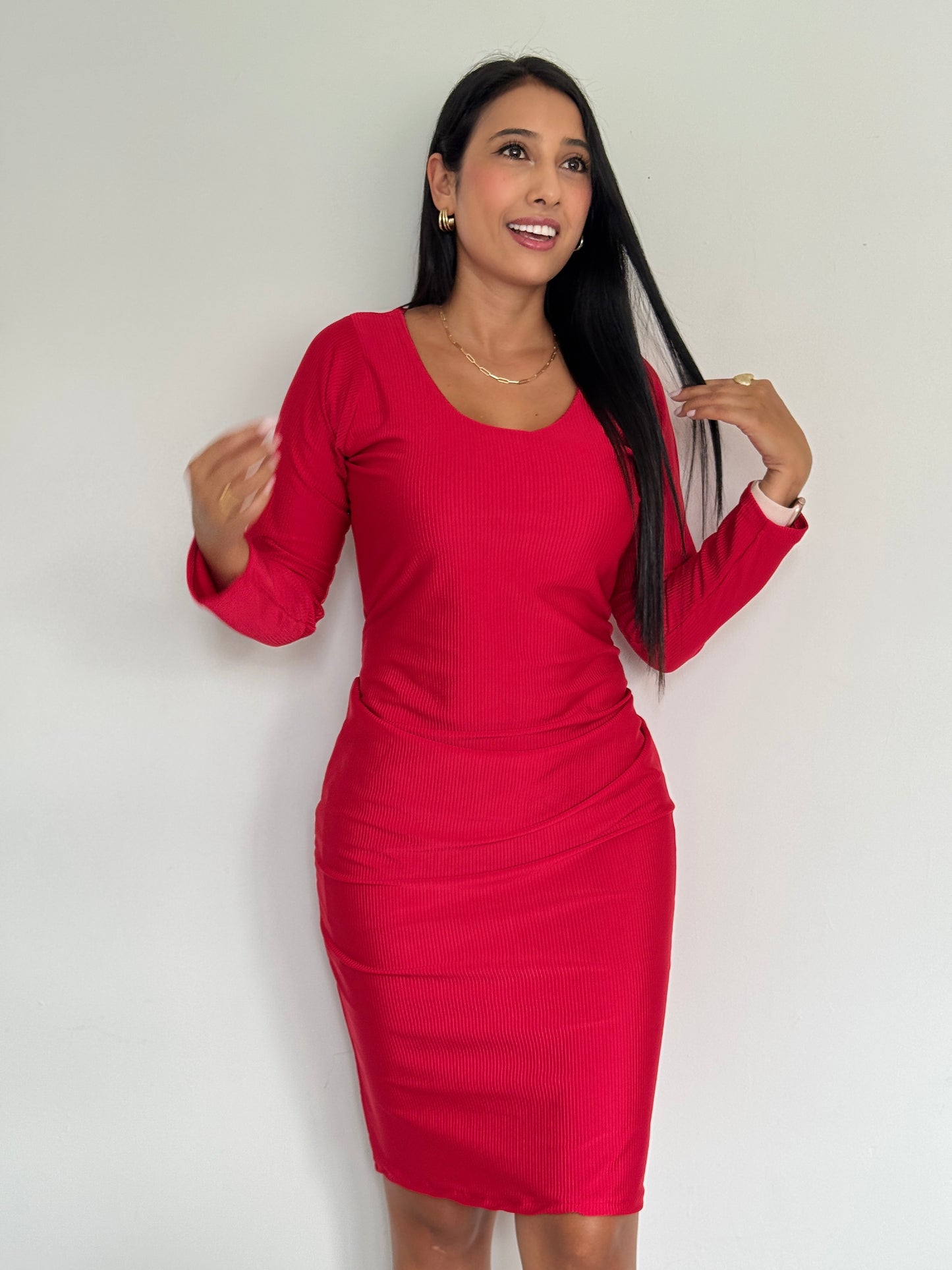 VESTIDO HANNA CORTO MANGA LARGA