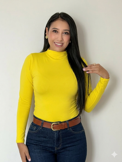 Basica cuello alto manga larga