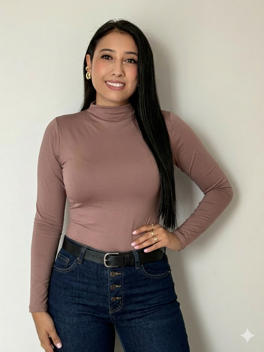 Body cuello alto manga larga