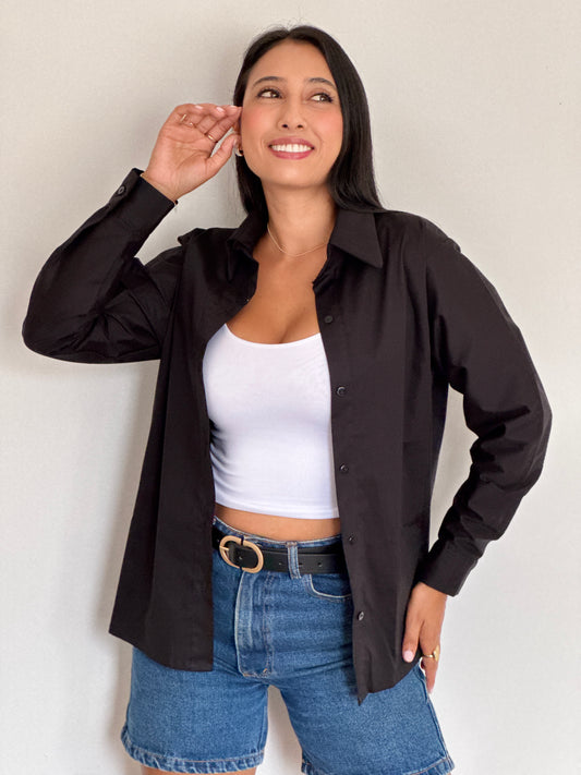 CAMISERA POPELINA LARGA MANGA LARGA