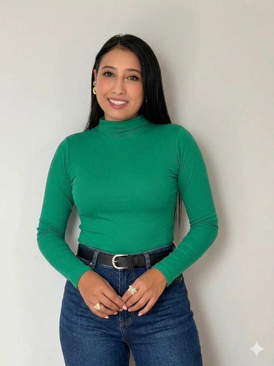 Body cuello alto manga larga