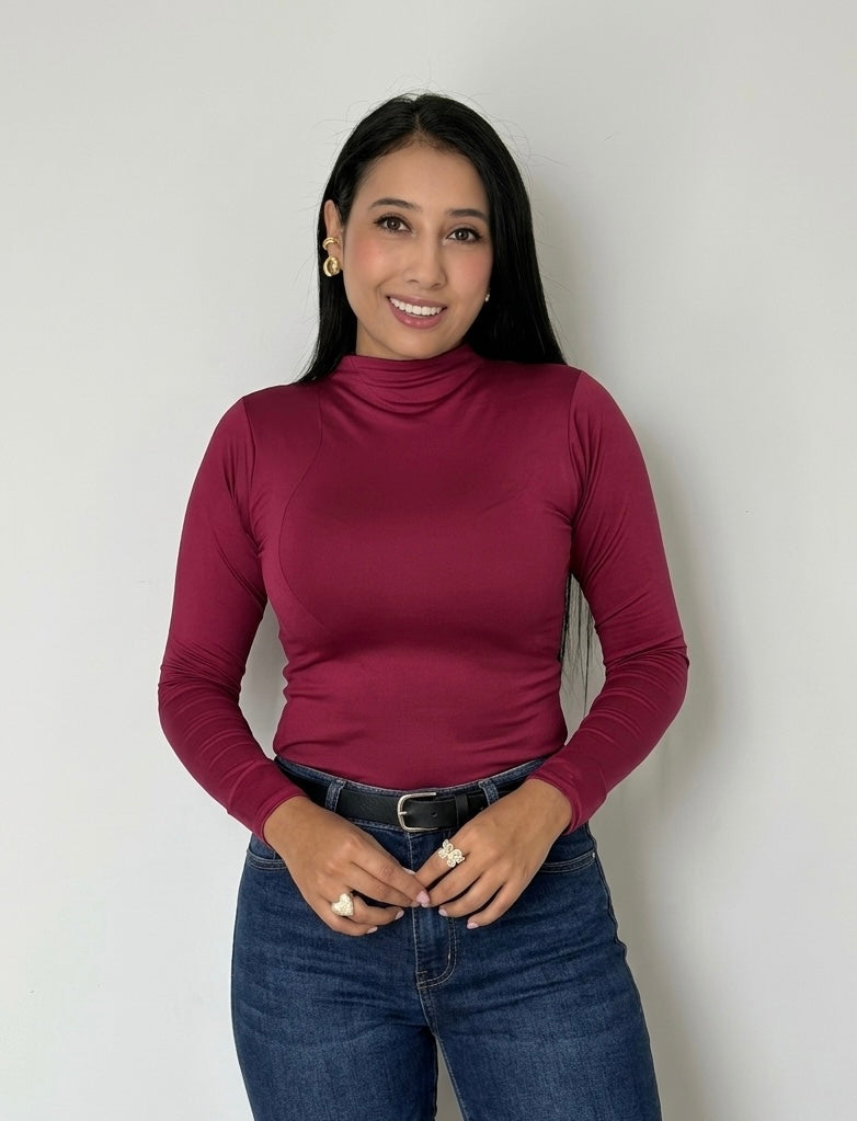 Body cuello alto manga larga