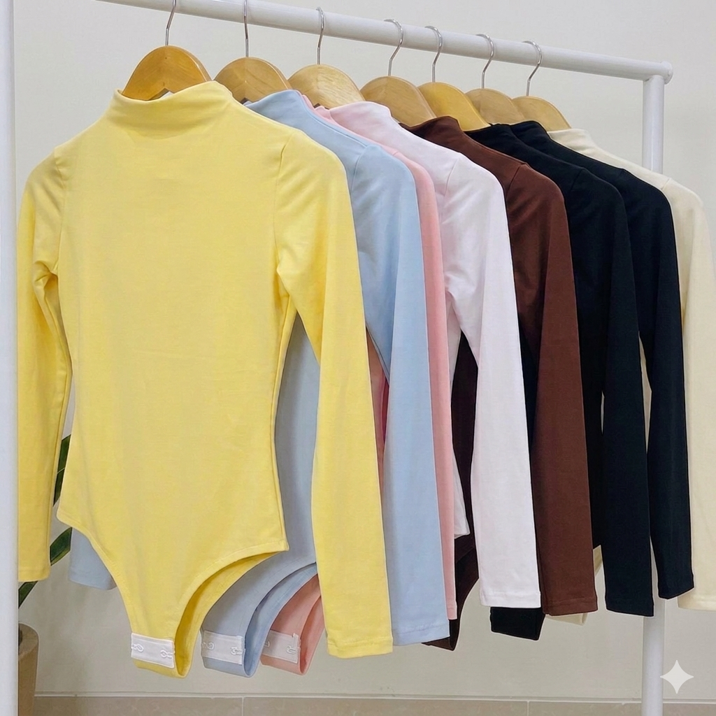 Body cuello alto manga larga