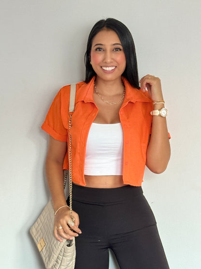 CAMISERA LINO CORTA MANGA CORTA