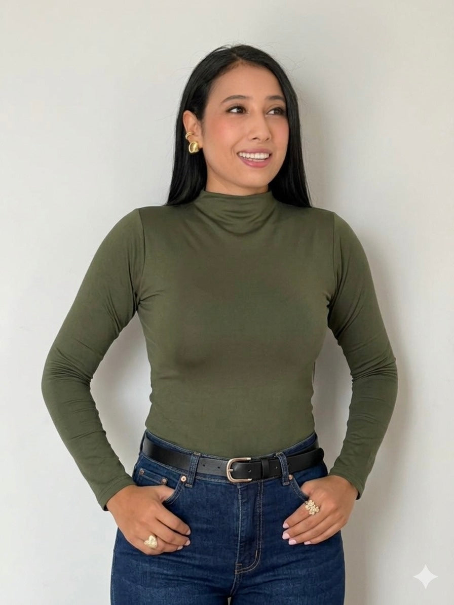 Body cuello alto manga larga