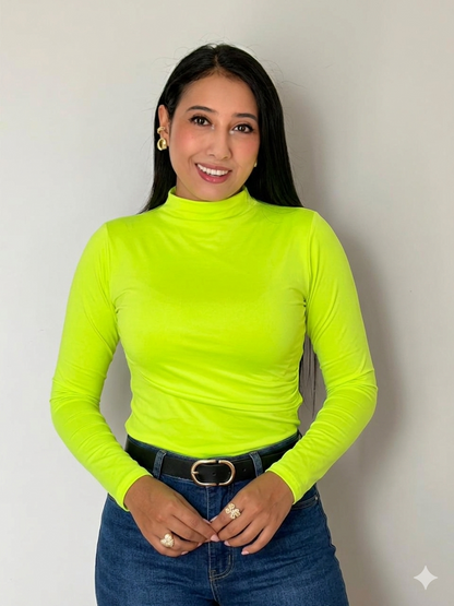 Basica cuello alto manga larga