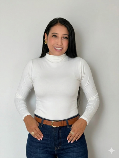 Basica cuello alto manga larga