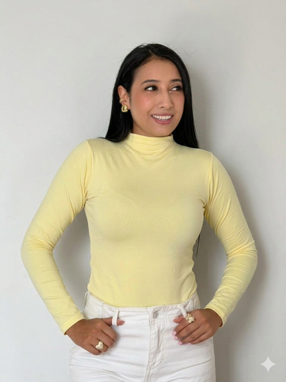 Basica cuello alto manga larga