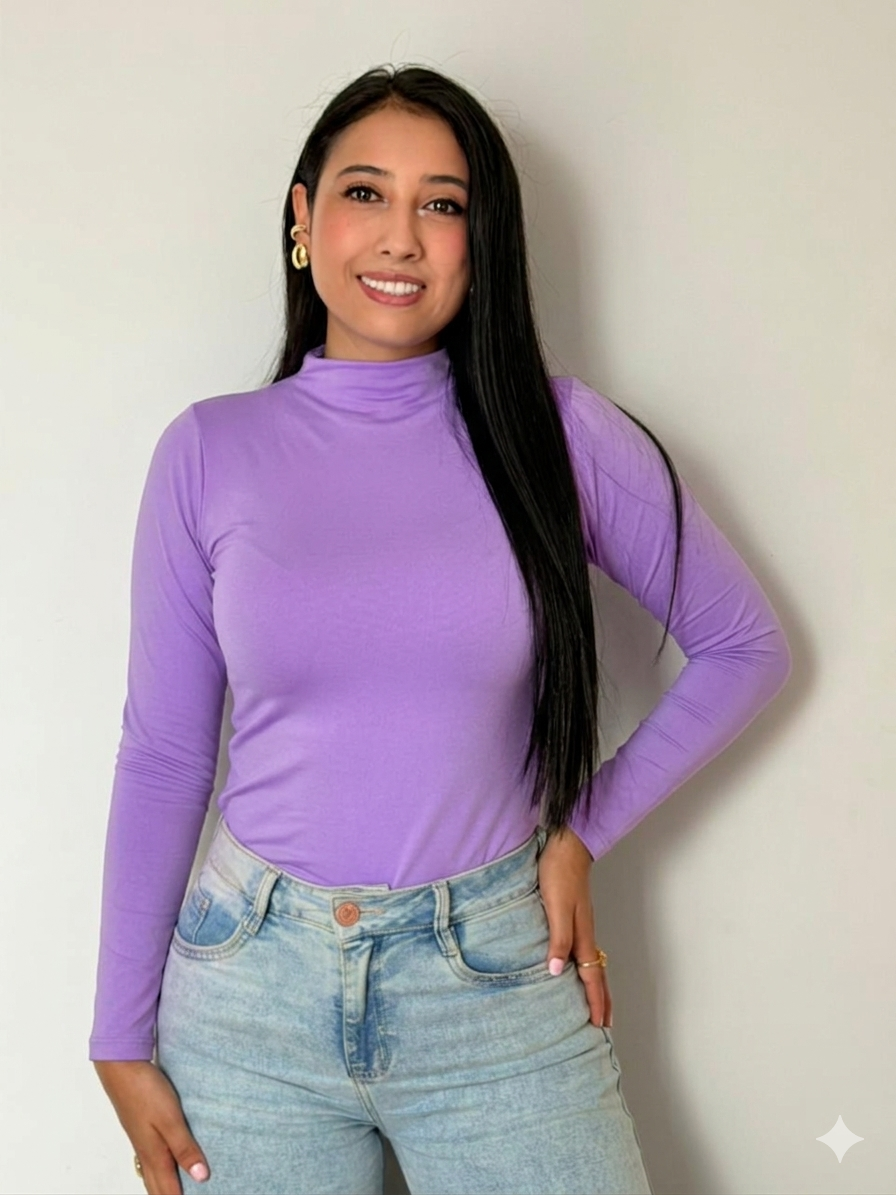 Body cuello alto manga larga