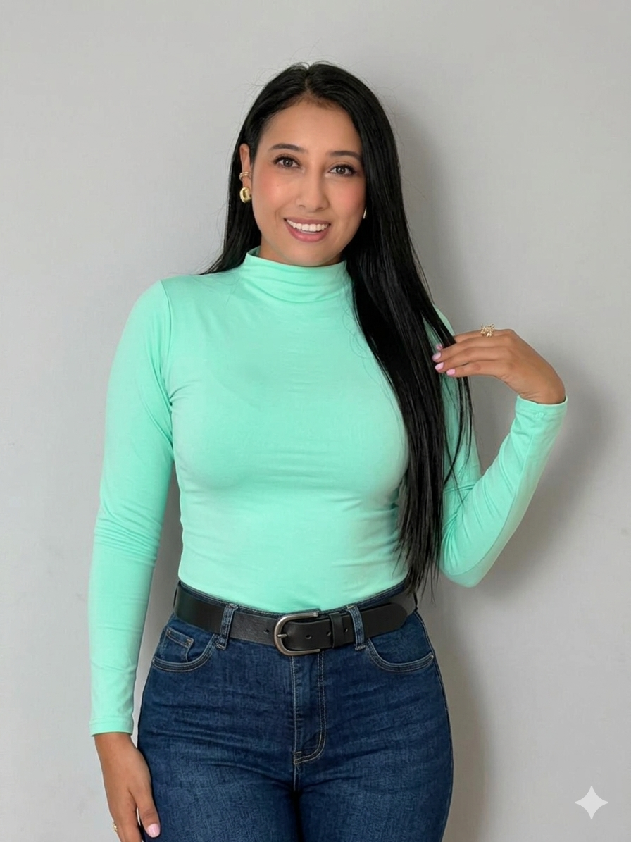 Body cuello alto manga larga