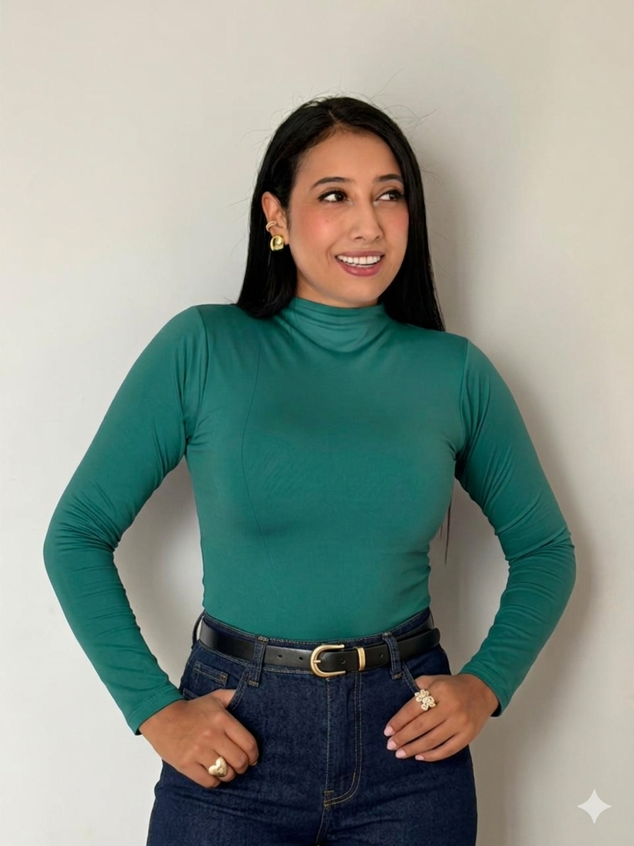 Body cuello alto manga larga