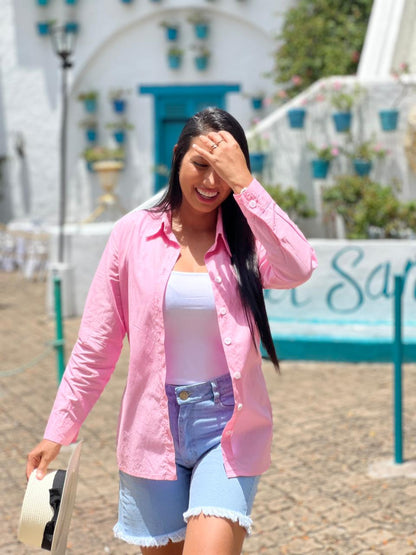 CAMISERA POPELINA LARGA MANGA LARGA